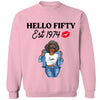 Vintage Customized Hello Fitty Shirt, Custom Birthday Shirt, Stepping Into 50 Like A Boss, 50th Birthday Shirt Ideas, 50th Birthday Shirts, 50th Birthday Shirt Ideas For Her