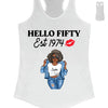 Vintage Customized Hello Fitty Shirt, Custom Birthday Shirt, Stepping Into 50 Like A Boss, 50th Birthday Shirt Ideas, 50th Birthday Shirts, 50th Birthday Shirt Ideas For Her