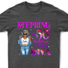 Customized Hello Fitty Shirt, Custom Birthday Shirt, Stepping into 50 Like A Diva Shirt, 50th birthday shirt Ideas, 50th Birthday Shirts, 50th Birthday Shirt Ideas For Her