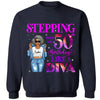 Customized Hello Fitty Shirt, Custom Birthday Shirt, Stepping into 50 Like A Diva Shirt, 50th birthday shirt Ideas, 50th Birthday Shirts, 50th Birthday Shirt Ideas For Her