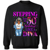 Customized Hello Fitty Shirt, Custom Birthday Shirt, Stepping into 50 Like A Diva Shirt, 50th birthday shirt Ideas, 50th Birthday Shirts, 50th Birthday Shirt Ideas For Her