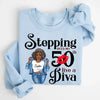 Stepping Into My 50th Birthday Like A Diva, Custom Birthday Shirts, Turning 50 Shirt
