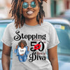 Stepping Into My 50th Birthday Like A Diva, Custom Birthday Shirts, Turning 50 Shirt