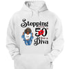 Stepping Into My 50th Birthday Like A Diva, Custom Birthday Shirts, Turning 50 Shirt