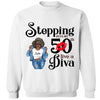 Stepping Into My 50th Birthday Like A Diva, Custom Birthday Shirts, Turning 50 Shirt