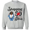 Stepping Into My 50th Birthday Like A Diva, Custom Birthday Shirts, Turning 50 Shirt