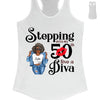 Stepping Into My 50th Birthday Like A Diva, Custom Birthday Shirts, Turning 50 Shirt