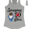 Stepping Into My 50th Birthday Like A Diva, Custom Birthday Shirts, Turning 50 Shirt