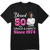 Blessed Grace and Mercy Since 1974 Shirt, Custom Photo Shirt, 50th Birthday Shirt Ideas For Her