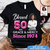 Blessed Grace and Mercy Since 1974 Shirt, Custom Photo Shirt, 50th Birthday Shirt Ideas For Her