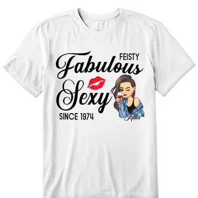 Custom Birthday Shirts, Feisty Fabulous Sexy, Birthday Tshirt, 50th Birthday Tees, 50th Birthday Shirts, Birth Since Shirt, Fabulous Since Birth Year Shirt