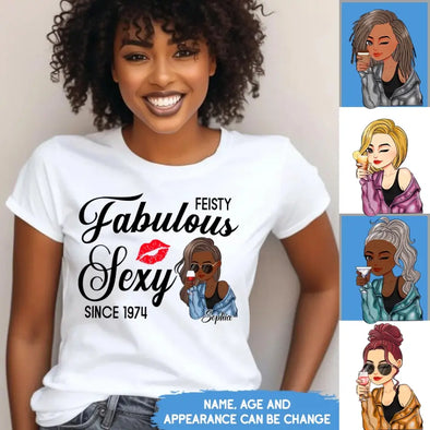 Custom Birthday Shirts, Feisty Fabulous Sexy, Birthday Tshirt, 50th Birthday Tees, 50th Birthday Shirts, Birth Since Shirt, Fabulous Since Birth Year Shirt