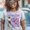 Custom 50th Birthday Shirt, Stepping Into My 50th Birthday Live A Diva Shirt, Custom 50th Birthday Shirt For Women, 50 Years Old Birthday Shirt, Personalized Birthday Gift, Birthday Girl, 50 Birthday Women