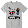 Customized 50th Birthday Shirts For Women, Blessed Birthday Tee Shirt, Custom Birthday Tee, Blessed By God