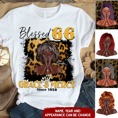 Customized 50th Birthday Shirts For Women, Blessed Birthday Tee Shirt, Custom Birthday Tee, Blessed By God