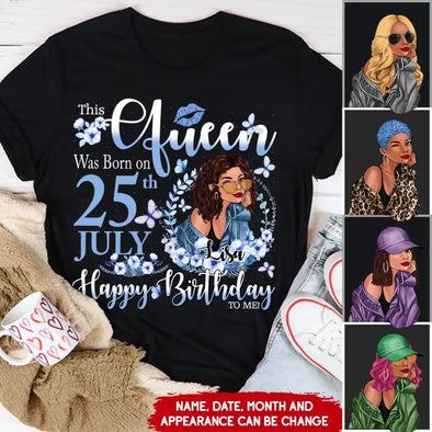 Custom Birthday Shirt, Custom Month, This Queen Was Born On, Birthday Shirt Ideas For Her