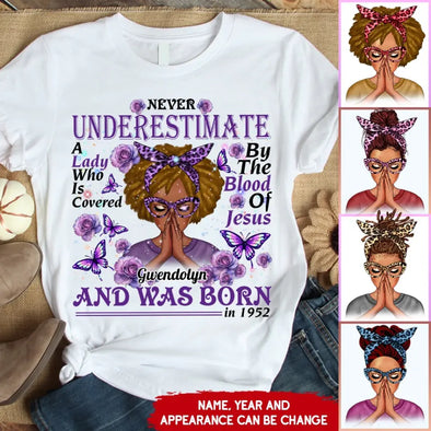 Never Underestimate A Lady, Custom Birthday Shirt