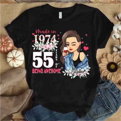 Custom Birthday Shirt, Made In 19XX Being Awesome Shirt