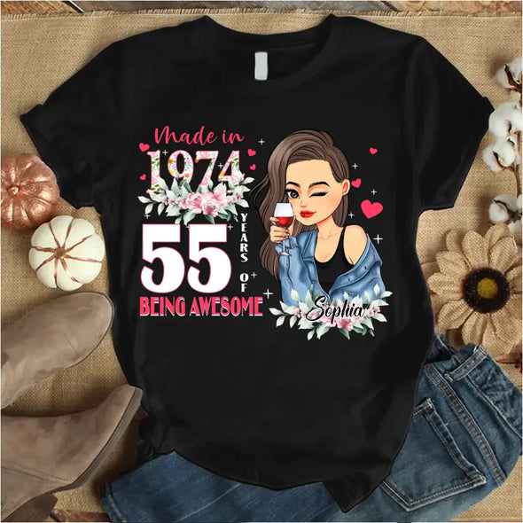 Custom Birthday Shirt, Made In 19XX Being Awesome Shirt