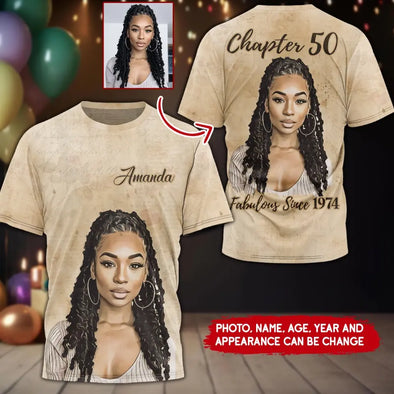 Custom Photo Shirt, Fabulous Since 19xx Birthday AOP Shirt