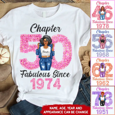 Custom Chapter Shirt, Fabulous Since 19xx Flower
