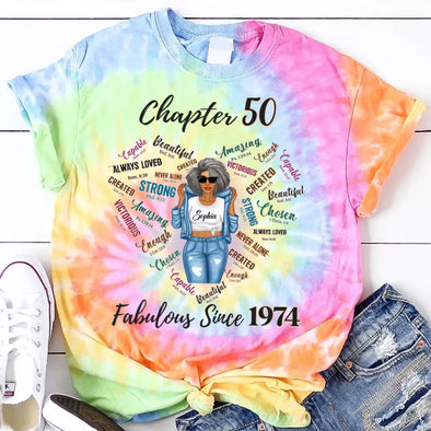 Custom Chapter Shirt, Fabulous Since 19xx Birthday AOP Tie Dye Shirt