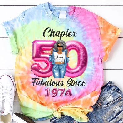 Custom Chapter Shirt, Fabulous Since 19xx Birthday AOP Tie Dye Baloon Shirt