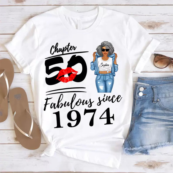 Custom Chapter Shirt, Fabulous Since 19xx Birthday AOP Full Color Tie Dye Shirt
