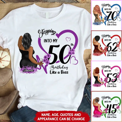 Custom Birthday Shirt, Stepping 19xx Heart Shirt