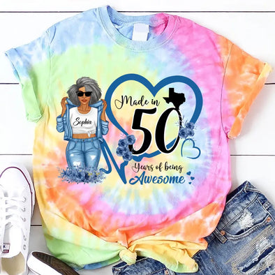 Custom Shirt Ideas, Made In 19xx Being Awesome Full Color Shirt