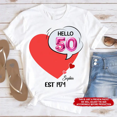 Custom Photo Shirt, Hello It's My Birthday 19xx  Funny Shirt