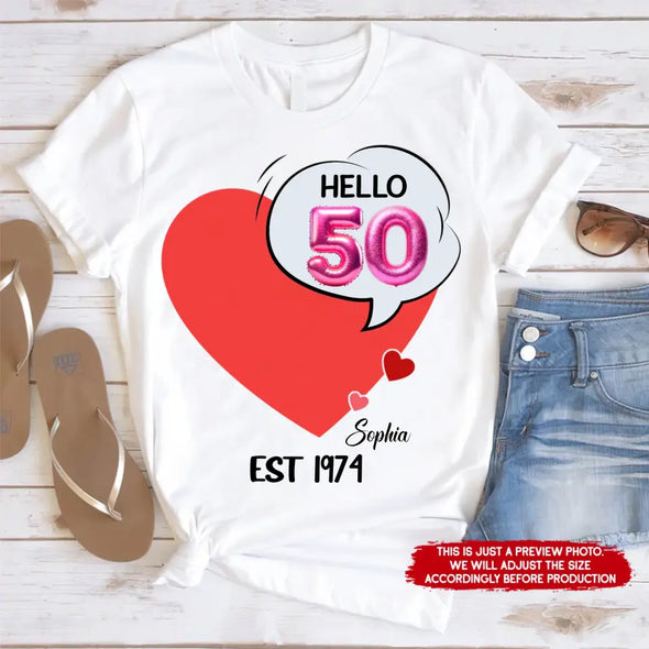 Custom Photo Shirt, Hello It's My Birthday 19xx  Funny Shirt