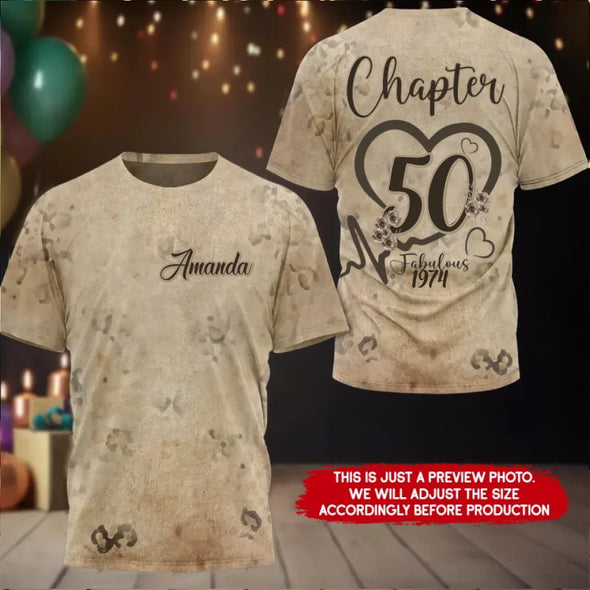 Custom Photo Birthday Ideas, Fabulous Since 19xx AOP Shirt
