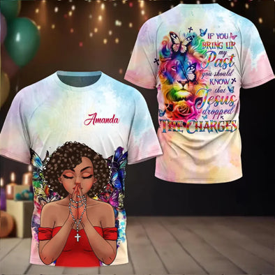 Custom Shirt, Jesus Dropped The Charges Lion AOP Shirt