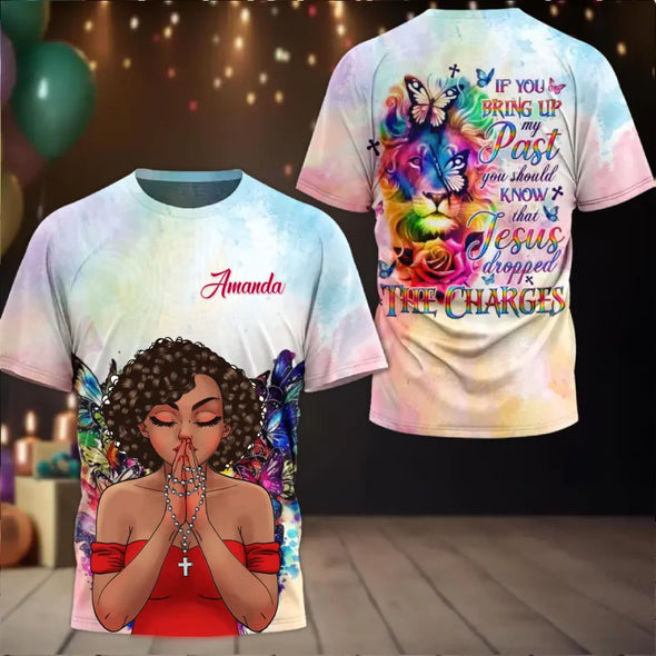 Custom Shirt, Jesus Dropped The Charges Lion AOP Shirt