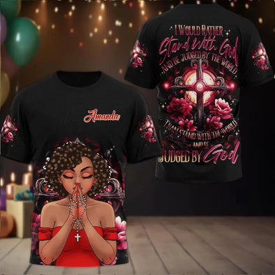 Custom Shirt, I Would Rather Stand With God Women's AOP Shirt