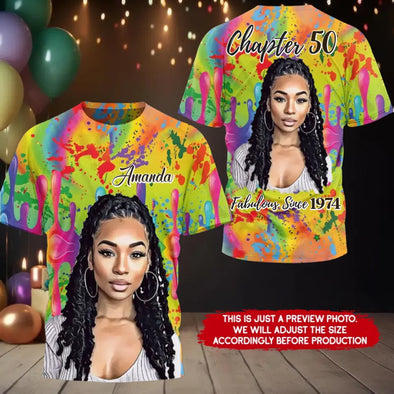 Custom Photo Birthday Ideas, Fabulous Since 19xx AOP W8