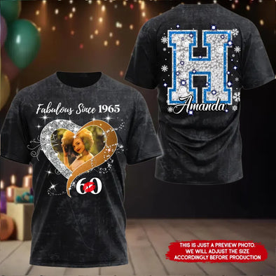 Custom Photo Birthday, Fabulous Since 19xx AOP Ideas Shirt