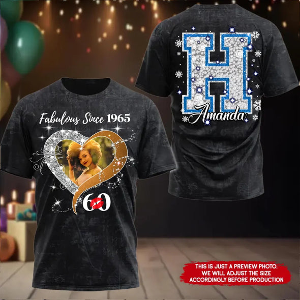 Custom Photo Birthday, Fabulous Since 19xx AOP Ideas Shirt