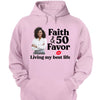 Personalized Photo Faith and 50th Farvor Living My Best Life Shirt, Birthday Women Shirt, Since 1974 Shirt, Birthday Shirt