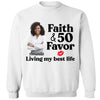 Personalized Photo Faith and 50th Farvor Living My Best Life Shirt, Birthday Women Shirt, Since 1974 Shirt, Birthday Shirt