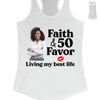 Personalized Photo Faith and 50th Farvor Living My Best Life Shirt, Birthday Women Shirt, Since 1974 Shirt, Birthday Shirt