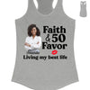 Personalized Photo Faith and 50th Farvor Living My Best Life Shirt, Birthday Women Shirt, Since 1974 Shirt, Birthday Shirt