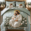 Protective Jesus with Little Girl Quilt