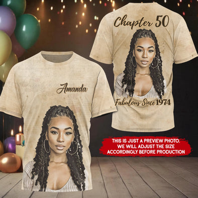 Custom Photo Shirt, Fabulous Since 19xx Birthday AOP Shirt